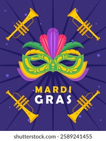 Mardi gras carnival celebration flyer