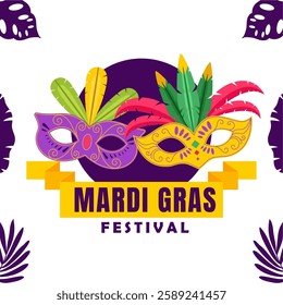 Mardi gras carnival celebration flyer