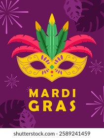 Mardi gras carnival celebration flyer