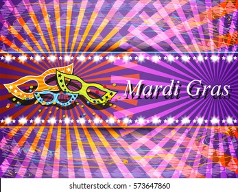 Mardi Gras carnival colorful background. Vector illustration.