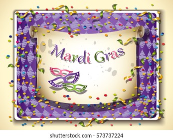 Mardi Gras carnival colorful background. Vector illustration.