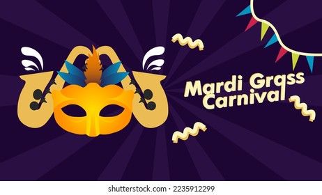 Mardi gras-Carnival-Design-Banner, Poster oder Social Media-Post