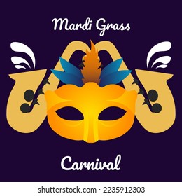 Mardi gras-Carnival-Design-Banner, Poster oder Social Media-Post