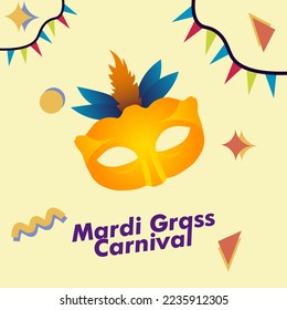 Mardi gras-Carnival-Design-Banner, Poster oder Social Media-Post