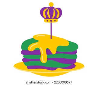 Elemento de diseño del carnaval de Mardi Gras, de estilo plano. Panqueques. ilustración vectorial.