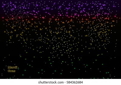 Mardi Gras carnival. EPS10. Bright purple, green and yellow circle. Festival New Orleans. Fat Tuesday. Colorful ethnic Indian tricolor. For websites, cards,