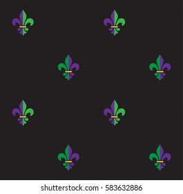 Mardi Gras Carnival, Festival, Masquerade pattern with fleur-de-lis symbol element. Vector fleur-de-lis pattern vintage.