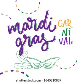 Mardi gras carnival greeting card / lettering  poster