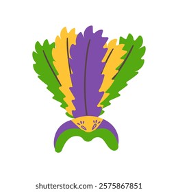 Mardi Gras carnival icon , design element , flat style. Collection Mardi Gras comedy and tragedy, party decorations. Vector illustration, clip art isolate on white.