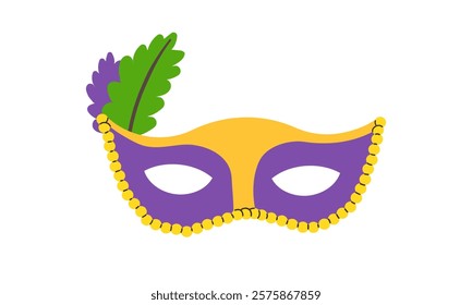 Mardi Gras carnival icons, design element , flat style. Collection Mardi Gras comedy and tragedy, party decorations. Vector illustration, clip art isolate on white.