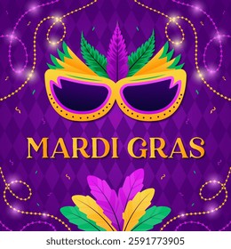 mardi gras carnival illustration in gradient style design