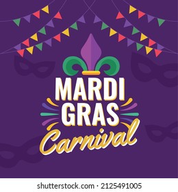 Imagen del carnaval Mardi gras fleur de lys Vector