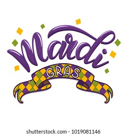 Mardi Gras Carnival Lettering. Elements for invitations, posters, greeting cards