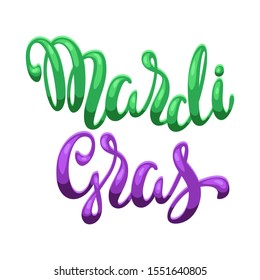 Mardi Gras carnival lettering. Illustration for traditional holiday or festival.