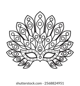 Mardi Gras Carnival Mask Coloring Page