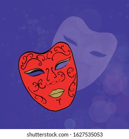 Mardi Gras carnival mask, costume item for costume party
