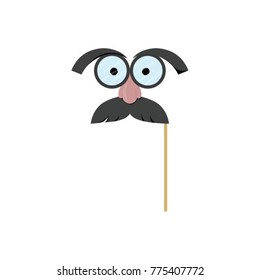 mardi gras carnival mask with glasses and mustache. mask icon. mask illustration can use for party decoration and masquerade. face mask for mask party