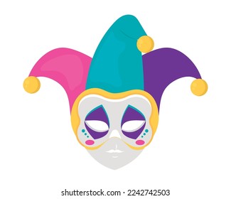 icono de máscara de carnaval mardi gras en fondo blanco