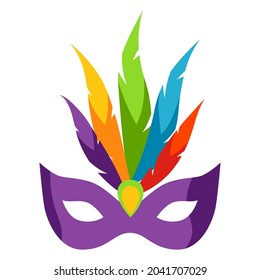 Mardi Gras carnival mask. Illustration for traditional holiday.