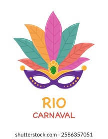 Mardi Gras carnival mask. Suitable for postcard, poster design and advertising.