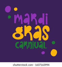 Mardi Gras Carnival in New Orleans. Fat Tuesday. Traditional holiday, celebration annual. Folk festival, costume masquerade, fun party. Carnival mask. Poster, card, banner and background. Vector