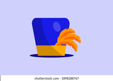 mardi gras carnival party design with cartoon colorful hat with feathers . Fat tuesday, carnival, festival . For greeting card, banner, gift packaging, poster. 
