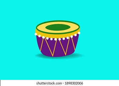 mardi gras carnival party design with cartoon colorful drum . Fat tuesday, carnival, festival. For greeting card, banner, gift packaging, poster. 
