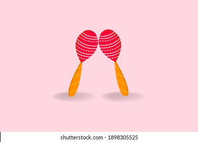 mardi gras carnival party design with cartoon colorful drum sticks . Fat tuesday, carnival, festival. Vector isolated on white background. For greeting card, banner, gift packaging, poster. 
