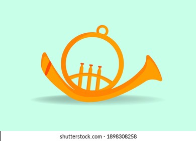 mardi gras carnival party design with cartoon colorful trumpet . Fat tuesday, carnival, festival. For greeting card, banner, gift packaging, poster. 
