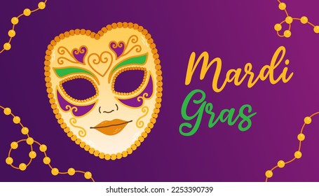 Mardi Gras Karneval Party Design. Fat Dienstag, Karneval, Festival. Für Grußkarten, Banner, Geschenkverpackungen, Poster