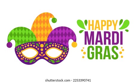 Mardi Gras Karneval Party Design. Fat Dienstag, Karneval, Festival. Für Grußkarten, Banner, Geschenkverpackungen, Poster