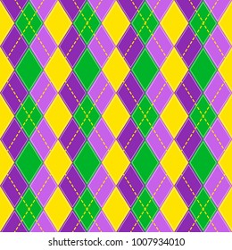 Mardi Gras carnival party vector seamless pattern background masquerade celebration festival poster design holiday purple brochure. Venetian mardi gras mask fleur de lis party decorations.