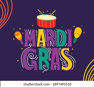 Mardi Gras Carnival party vector banner 
