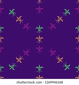 Mardi Gras Carnival seamless pattern with fleur-de-lis. Vector illustration EPS10.