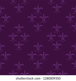 Mardi Gras Carnival seamless pattern with fleur-de-lis. Vector illustration EPS10.