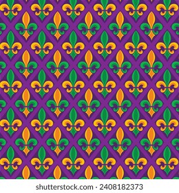 Mardi Gras carnival Seamless pattern. Mardi Gras pattern background. Vector illustration design. Mardi Gras pattern for Poster, Banner, Flyer, Greeting Card, Post, Cover, Invitation.