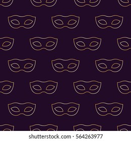 Mardi Gras Carnival seamless pattern with masks.