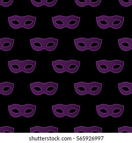 Mardi Gras Carnival seamless pattern with masks. Mardi Gras endless background, texture, wrapper. Vector illustration EPS10.