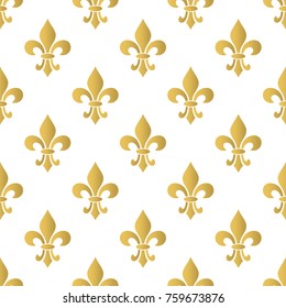 Mardi Gras Carnival seamless pattern with fleur-de-lis. Mardi Gras endless background, texture, wrapper. Vector illustration EPS10.