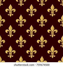 Mardi Gras Carnival seamless pattern with fleur-de-lis. Mardi Gras endless background, texture, wrapper. Vector illustration EPS10.