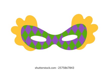 Mardi Gras carnival set icons, design element , flat style. Collection Mardi Gras comedy and tragedy, party decorations. Vector illustration, clip art isolate on white.