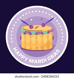 Mardi Gras carnival Sticker. Mardi Gras Sticker background. Vector illustration design. Mardi Gras Sticker.