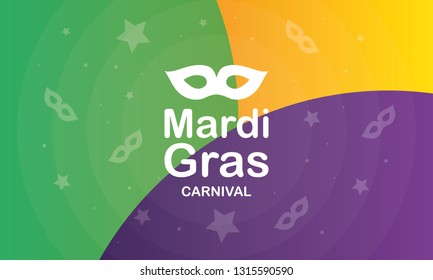 Mardi Gras carnival. Traditional holiday in many countries. Celebrated with folk festival, masquerade, party, and carnival. Shrove Tuesday. Vector poster, card, banner and background 