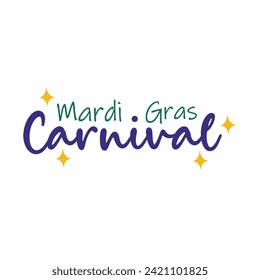 Mardi gras carnival typography vector