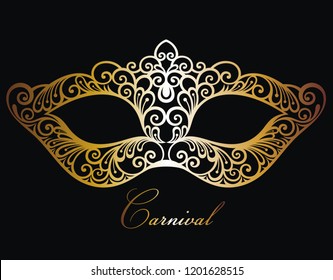 Mardi Gras carnival vector illustration with mask