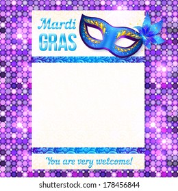 Mardi gras carnival vector poster template