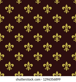 Mardi Gras carnival vector seamless pattern with fleur-de-lis. Perfect for wrapping paper, fabric or greetings cards.
