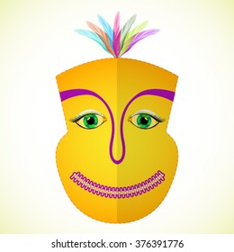 mardi gras carton mask, abstract vector art illustration