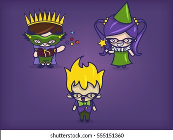 Mardi gras celebration characters