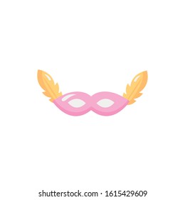 mardi gras celebration mask with feathers vector illustration design
